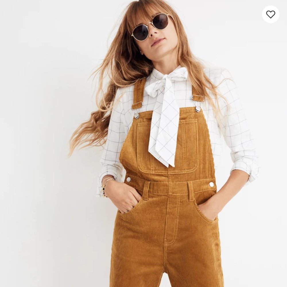 Madewell Straight Leg Corduroy Overalls Size XL NWT